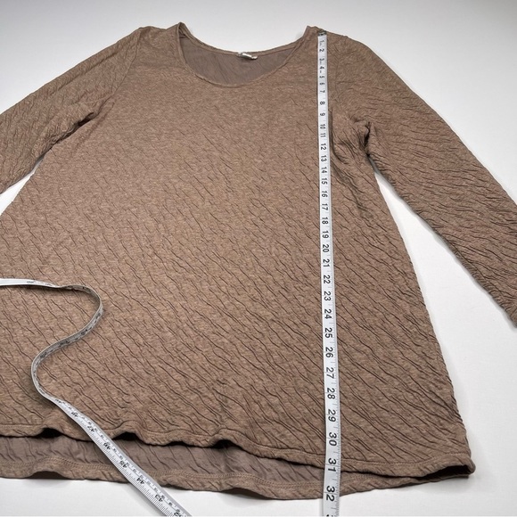 JJill Top Tunic Long Sleeve Tan Neutral Minimalist Lagenlook Office Career Brown - Picture 8 of 14